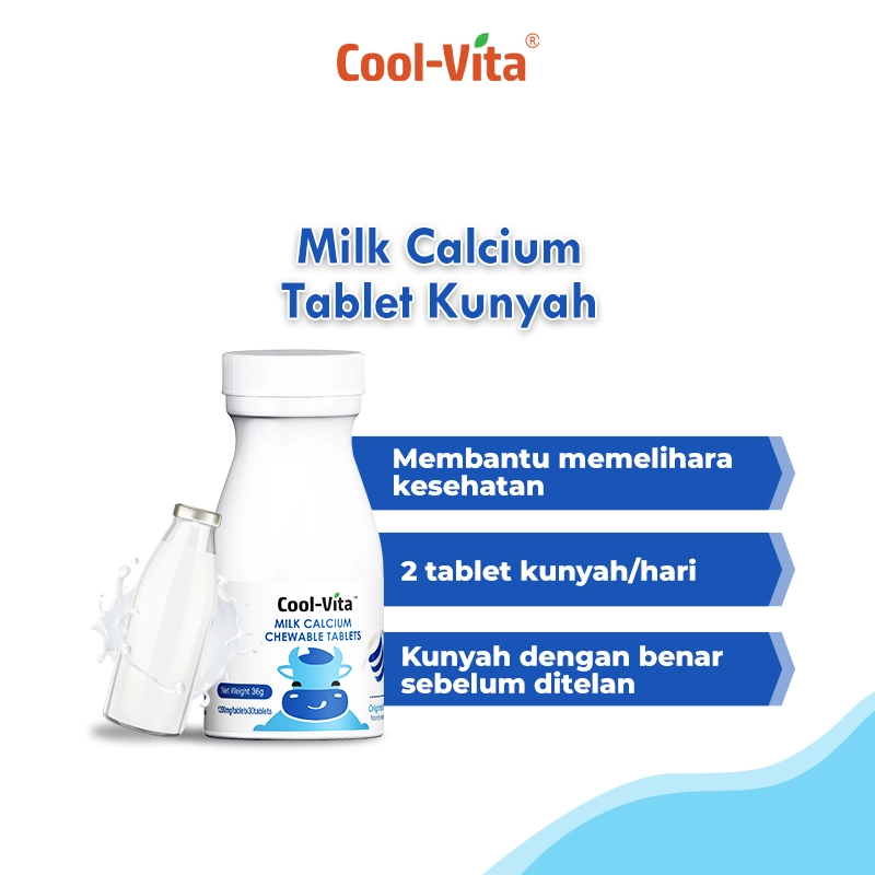 Cool-Vita Milk Calcium Chewable Tablet Rasa Original (30 Tablet)