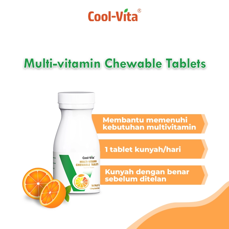 Cool-Vita Multi-Vitamin Chewable Tablet Rasa Orange (30 Tablet)