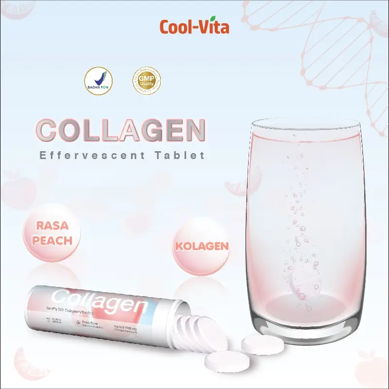 Cool-Vita Collagen Effervescent Tablet Rasa Peach (10 Tablet)